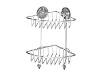 Wenko Vacuum-Loc Eckregal Bari Chrom 2 Etagen