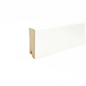 Plinthe blanche Cubica, 40x18 mm, longueur 2,4 m. Idéale pour un design personnalisé.