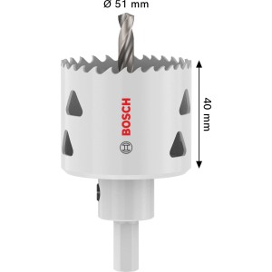 Tazza a corona Bosch Multi Material, Ø 51mm, per fori precisi in vari materiali.