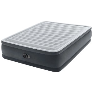 Matelas gonflable Intex Dura-Beam, gris, avec Fiber-Tech et pompe, 46x152x203 cm.