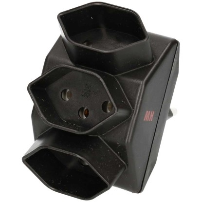 Max Hauri Abzweigstecker Schwarz 3 x T13