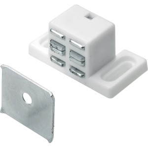 Loqueteau magnétique Hettich, blanc, lot de 2, à visser pour équipement de meubles.