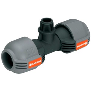 Gardena Raccord en T 25 mm x 13 mm pour systèmes d'arrosage. Connecteur avec filetage mâle.