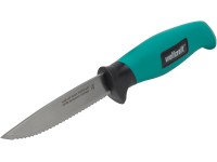 Wolfcraft Outdoormesser mit gezahnter Klinge und Köcher