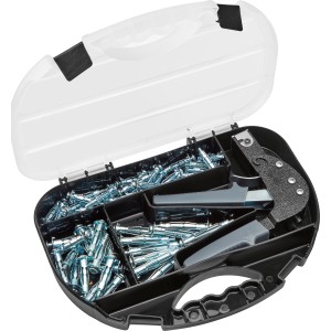 Kit de chevilles à expansion 60 pièces avec pince dans une boîte de rangement.