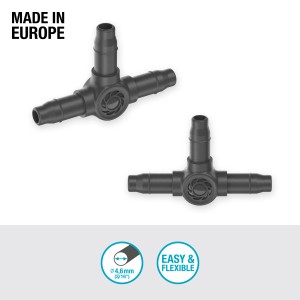 Gardena Raccordi a T 4,6 mm (10 pz) per la derivazione di tubi di distribuzione nel Micro-Drip-System.