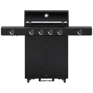 Outdoorchef Grillstation Heat C-435 RB, assemblata, acciaio nero, con mobiletto.