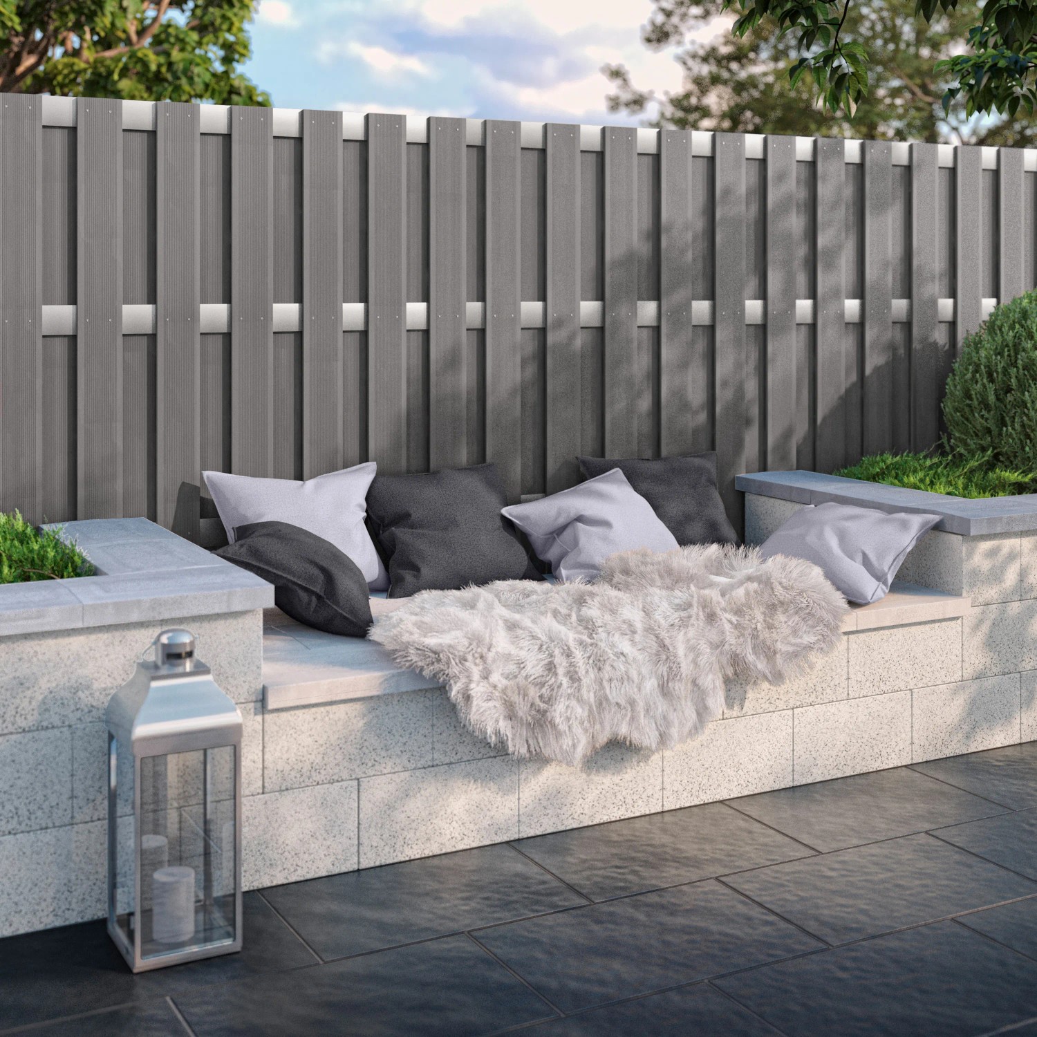 Wunderschone Gartenmauer Verkleiden Mit Wpc Bilder