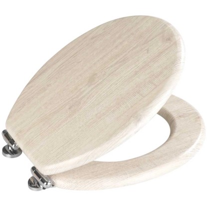 Wenko WC-Sitz Dekor Eiche mit Easy-Close MDF Grau