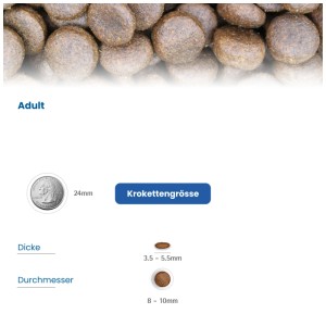 N&D aliment pour chat Prime Chicken, taille des croquettes pour chats adultes.