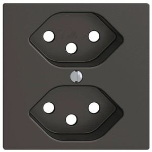 Plaque frontale noire pour prise Feller EdizioDue avec 2 connexions T13.