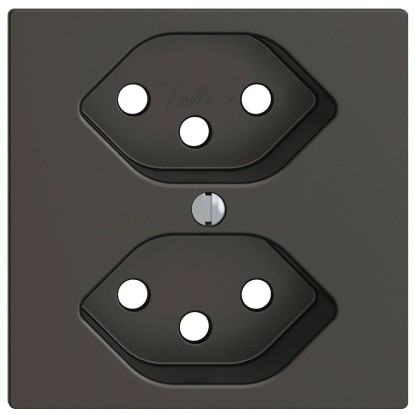 Feller Steckdose Frontplatte EdizioDue 2 x T13 Schwarz