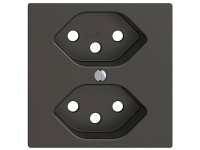 Feller Steckdose Frontplatte EdizioDue 2 x T13 Schwarz