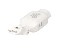 Abzweigstecker Clip-Clap 1 x Typ 13 USB Fast Charge Weiss