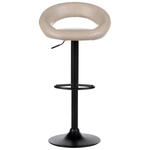 Tabouret de bar beige Beliani Peoria, lot de 2, similicuir, hauteur réglable, avec repose-pieds.