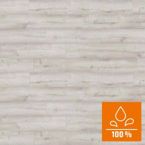 Kaindl Sol stratifié Masterfloor Aqualine Chêne Historic Arctic, aspect bois clair, résistant à l'eau.