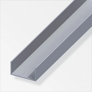 Profilo a U rettangolare Combitech in alluminio, 15,5x27,5 mm, lunghezza 1 m.