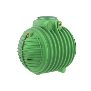 Citerne enterrée Garantia Columbus Proline 3700 L, réservoir d'eau de pluie vert avec couvercle.