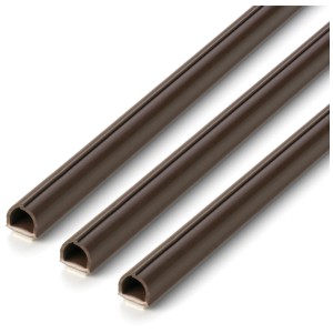Trois goulottes de câbles Cablefix marron, autocollantes, 10x10,5mm, longueur 1m chacune.
