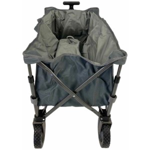 Chariot pliable gris (55x90x49cm) pour transport polyvalent.