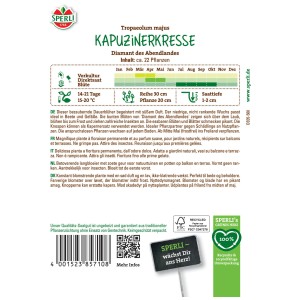Sperli graines Capucine 'Diamant d'Orient', paquet pour 22 plantes.
