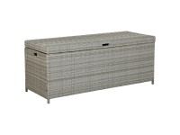 Beliani Auflagenbox Modena Rattan Grau (HxBxT) 66 x 158 x 63 cm