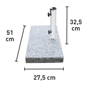 Portaombrellone Granada grigio in granito, 20 kg, per ombrelloni da balcone fino a Ø 200 cm.