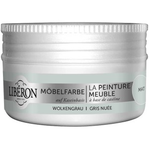 Libéron Möbelfarbe Wolkengrau, Kaseinfarbe für Möbel aus Holz, 0,075 l Dose.