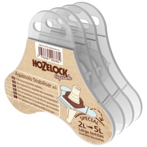 Hozelock Aquasolo stabilisateur, lot de 4, pour bouteilles de 2 à 5L, pour un arrosage sécurisé au jardin.