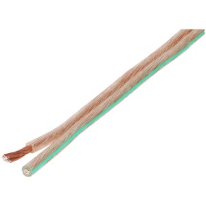 Câble de haut-parleur transparent 2x2,5 mm², longueur 10 m pour connexions audio et vidéo.