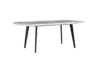 Beliani Esstisch Mosby Tischplatte Marmoroptik (HxBxT) 77 x 160-200 x 90 cm