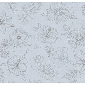 d-c-fix Tischdecke Palmas Grau, 130x160cm, eckig mit Blumenmuster.