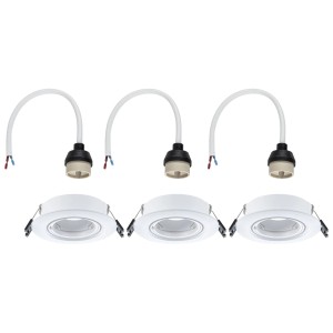 Kit de spots encastrables Paulmann, 3 spots GU10 dimmables, blanc mat, 10W. Pour un éclairage flexible.
