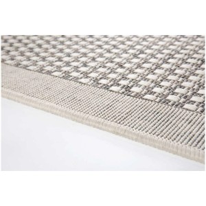 Gros plan du tapis Andiamo Savannah marron clair (57x110 cm) avec motif moderne.