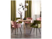 Chaise à manger Sanilac tissu velours Vert olive lot de 2