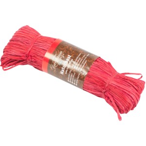 Raffia naturale rossa, 100 cm, per legare e decorare in giardino e in casa.