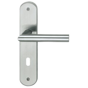 Alpertec Langschild-Garnitur Nora Reno BB 72 mm, Edelstahl satiniert für Zimmertüren.