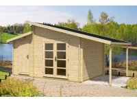 Alpholz Holz-Gartenhaus Pultdach Unbehandelt 920 cm x 340 cm