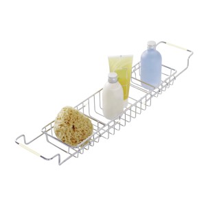 Wenko ponte da bagno in acciaio inox lucido con ripiano per accessori da bagno.