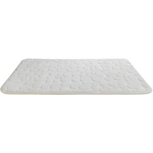 Tappeto bagno beige Wenko Memory Foam Pebbles, 50x80 cm, con design a ciottoli.