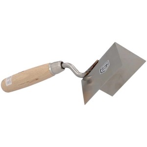 Spatule d'angle externe Schwan, largeur 80 mm, avec manche en bois pour un remplissage d'angle propre.