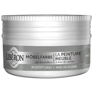 Libéron Möbelfarbe Bleistiftgrau, Kaseinfarbe für Möbel aus Holz, 0,075 l Dose.
