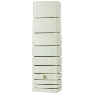 Serbatoio acqua piovana 4rain Slim, 650 l, beige sabbia, con rubinetto. Barili di pioggia sottili per l'irrigazione del giardino.