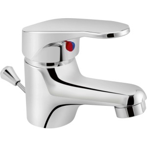 Mitigeur de lavabo monocommande Foglia chromé pour vasques de salle de bain.