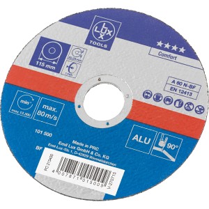 Disque à tronçonner LUX, diamètre 115 mm, pour meuleuses d'angle, pour couper l'aluminium.
