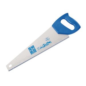 Scie à main LUX pour bois 400 mm Classic avec poignée bleue. Scie à bois universelle pour le bricolage.