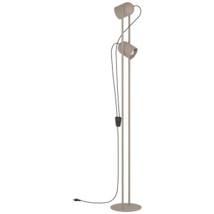 Lampadaire Eglo Tilston couleur sable avec deux spots, hauteur 142,5 cm, pour ampoules E14.