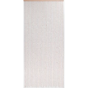 Rideau de porte décoratif Delhi, 90x200 cm, avec perles en bois et rail de suspension.