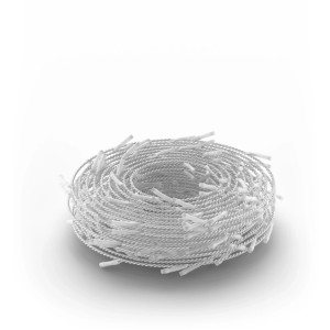 Tenda luminosa Philips Hue Festavia, arrotolata, con cavo in PVC bianco e piccoli LED per interni ed esterni.