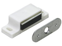 Magnetschnäpper Gegenplatte starr 3 - 4 kg Kunststoff Weiss 4 Stk.